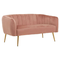 Larissa Two Seat Pink Velvet Sofa