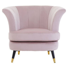 Loretta Dusky Pink Velvet Curved Accent Chair Home Luxe Interior