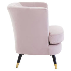 Loretta Dusky Pink Velvet Curved Accent Chair Home Luxe Interior