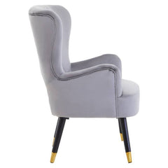 Loretta Grey Velvet Cut Out Back Chair Home Luxe Interior