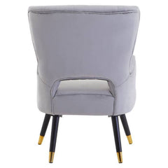 Loretta Grey Velvet Cut Out Back Chair Home Luxe Interior
