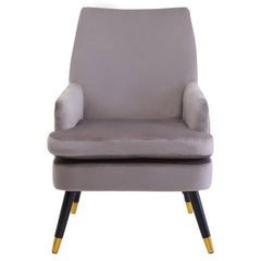 Loretta Mink Velvet Accent Chair With Wooden Legs - Home Luxe Interior