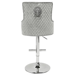 Majestic Shimmer Velvet, Silver Lion Knocker Stool – Home Luxe Interior