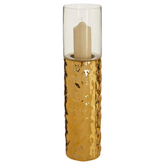 Martele Large Pillar Gold Candle Holder