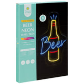Mason & Jones Solar Powered Beer Neon Wall Sign - Garden Bar Decor