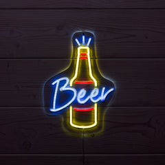 Mason & Jones Solar Powered Beer Neon Wall Sign - Garden Bar Decor