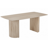 Olympia Beige Ceramic Coffee Table Fluted Base Oval 130cm