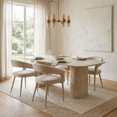 Olympia Beige Ceramic Dining Table & 4 Chairs Set 160cm
