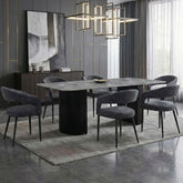 Olympia Grey Ceramic Dining Table & 6 Chairs Set 160cm