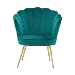 Ovala Emerald Green Velvet Scalloped Chair