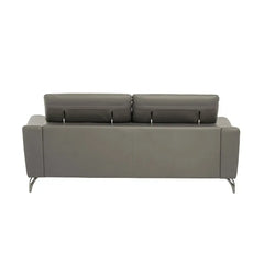 Padua 3 Seat Grey Leather Sofa