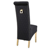 Pair Of 2 Sofia Black & Gold Dining Chairs with Knocker - Home Luxe Interior