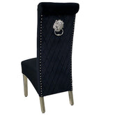 Pair Of 2 Sofia Black Dining Chairs Lion Knocker - Home Luxe Interior