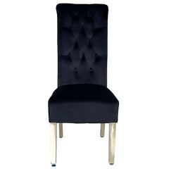 Pair Of 2 Sofia Black Dining Chairs Lion Knocker - Home Luxe Interior