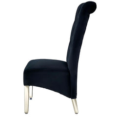 Pair Of 2 Sofia Black Dining Chairs Lion Knocker - Home Luxe Interior