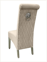 Pair of 2 Sofia Mink Lion Knocker Chairs - Home Luxe Interior