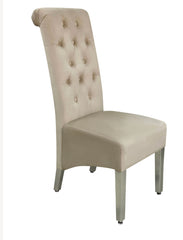 Pair of 2 Sofia Mink Lion Knocker Chairs - Home Luxe Interior