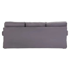 Ralph Three Seat Grey Velvet Chaise Sofa