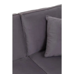 Ralph Three Seat Grey Velvet Chaise Sofa