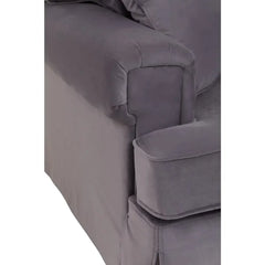 Ralph Three Seat Grey Velvet Chaise Sofa