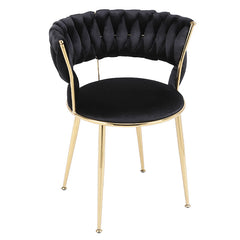 Set Of 2 Larissa Black & Gold Dining Chairs - Home Luxe Interior