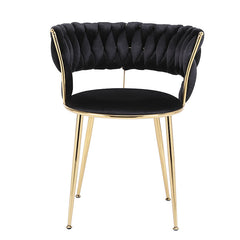 Set Of 2 Larissa Black & Gold Dining Chairs - Home Luxe Interior