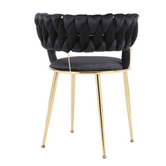 Set Of 2 Larissa Black & Gold Dining Chairs - Home Luxe Interior