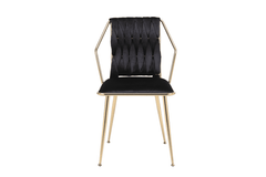 Set of 2 Daisy Black & Gold Dining Chairs - Home Luxe Interior