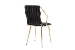 Set of 2 Daisy Black & Gold Dining Chairs - Home Luxe Interior