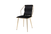 Set of 2 Daisy Black & Gold Dining Chairs - Home Luxe Interior