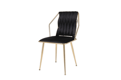 Set of 2 Daisy Black & Gold Dining Chairs - Home Luxe Interior