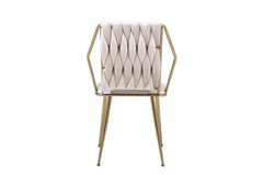 Set of 2 Daisy Cream & Gold Dining Chairs - Home Luxe Interior