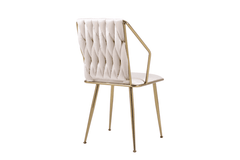 Set of 2 Daisy Cream & Gold Dining Chairs - Home Luxe Interior