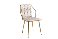 Set of 2 Daisy Cream & Gold Dining Chairs - Home Luxe Interior