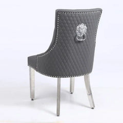 Set of 2 Minister Grey PU Leather Dining Chairs – Home Luxe Interior