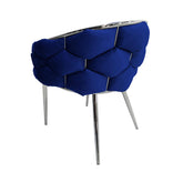 Set of 2 Soritino Blue Dining Chairs with Chrome Legs by Home Luxe Interior