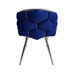 Set of 2 Soritino Blue Dining Chairs with Chrome Legs by Home Luxe Interior