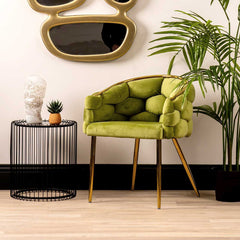 Set of 2 Soritino Green Dining Chairs by Home Luxe Interior