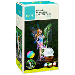 Solar Powered Garden Fairy with Wind Chime - Blue Magical Ornament