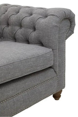Stella Three Seat Grey Linen Sofa