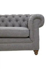 Stella Three Seat Grey Linen Sofa