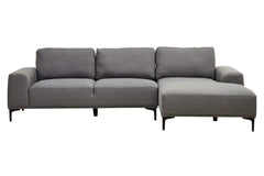 Toulon 3 Seat Grey Fabric Left Chaise Sofa