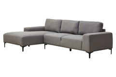 Toulon 3 Seat Grey Fabric Right Chaise Sofa