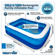 Wild n' Wet 2m Jumbo Family Paddling Pool - Inflatable Garden Fun