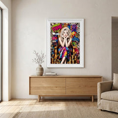 Dolly Parton Fame Pop Art White Frame Canvas Print Decor - 60 x 80cm