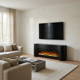 Modena Black Bluetooth Electric Media Fireplace TV Unit Stand L160cm