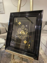 Ace Of Spades Gold And Black With Black Step Frame