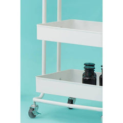 Acero Three-Tier White Metal Trolley Home Luxe Interior