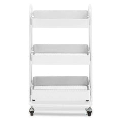Acero Three-Tier White Metal Trolley Home Luxe Interior