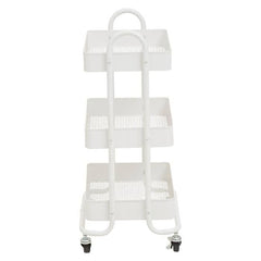 Acero Three-Tier White Metal Trolley Home Luxe Interior